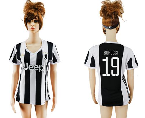 Women's Juventus #19 Bonucci Home Soccer Club Jersey - Click Image to Close